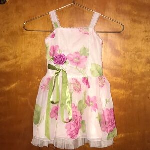 Girls Pink and Green Jenny and Me Floral Dress Dress